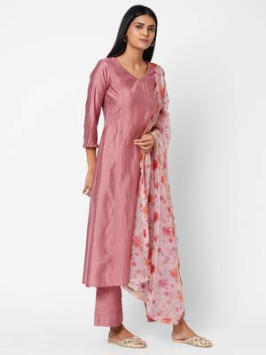 Pink embroidered silk ethnic-kurtis 3