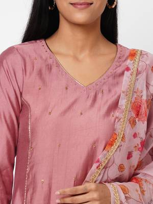 Pink embroidered silk ethnic-kurtis 5