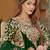 Dark-green embroidered velvet salwar