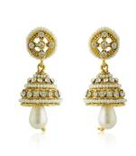 White Pearls And Diamond Studded Jumar Earring ER-1168