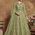 Olive embroidered net salwar