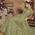 Olive embroidered net salwar