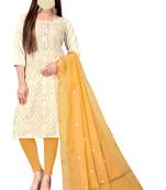 Off-white lace cotton salwar