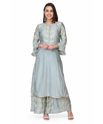 silk Mint Green stitched  Kurti 1