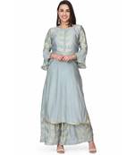 silk Mint Green stitched  Kurti