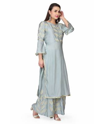 silk Mint Green stitched  Kurti 2