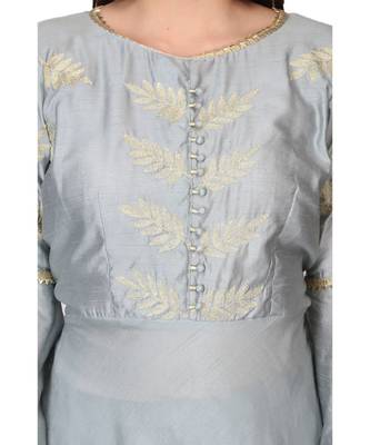 silk Mint Green stitched  Kurti 3
