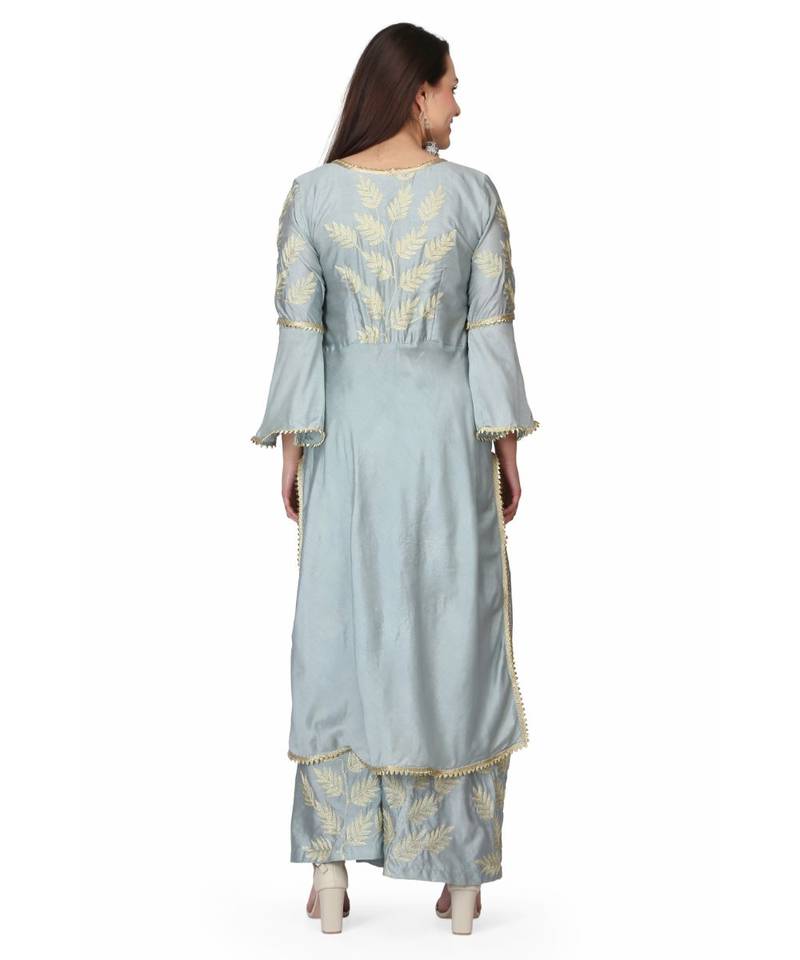 silk Mint Green stitched  Kurti
