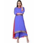 Georgette Blue stitched  Kurti