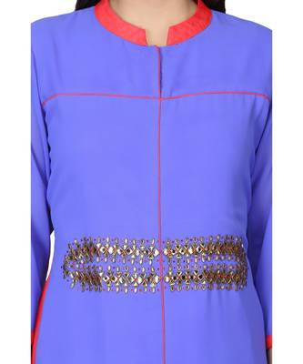 Georgette Blue stitched  Kurti 5