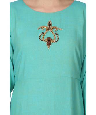 Rayon Green stitched  Kurti 5