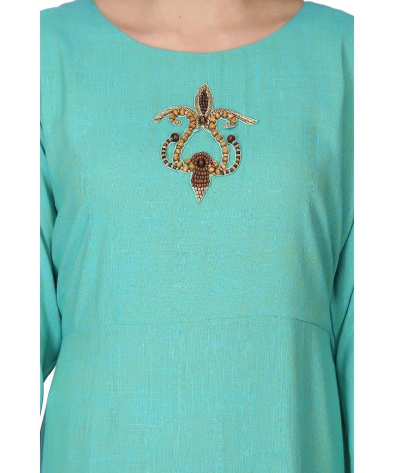 Rayon Green stitched  Kurti
