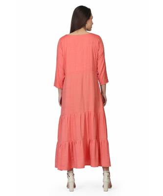 Rayon Rust orange stitched  Kurti 5