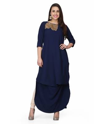 Georgette Blue stitched  Kurti 1