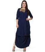Georgette Blue stitched  Kurti