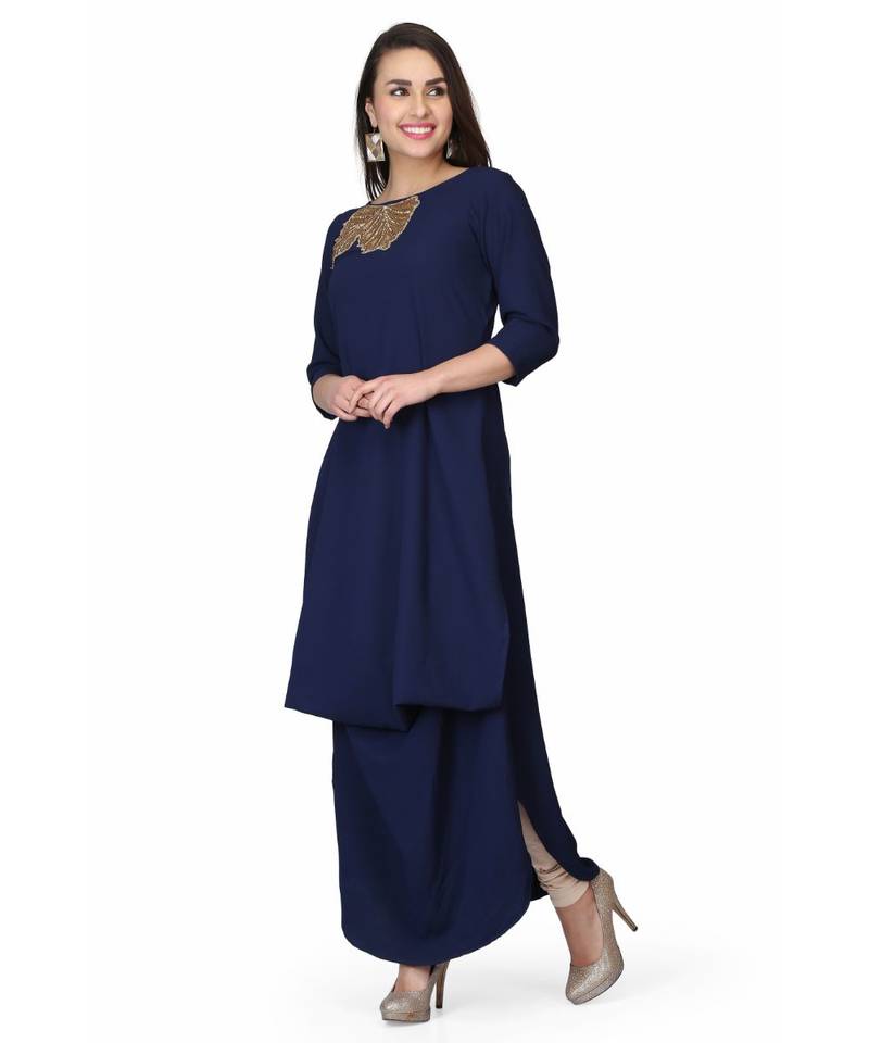 Georgette Blue stitched  Kurti