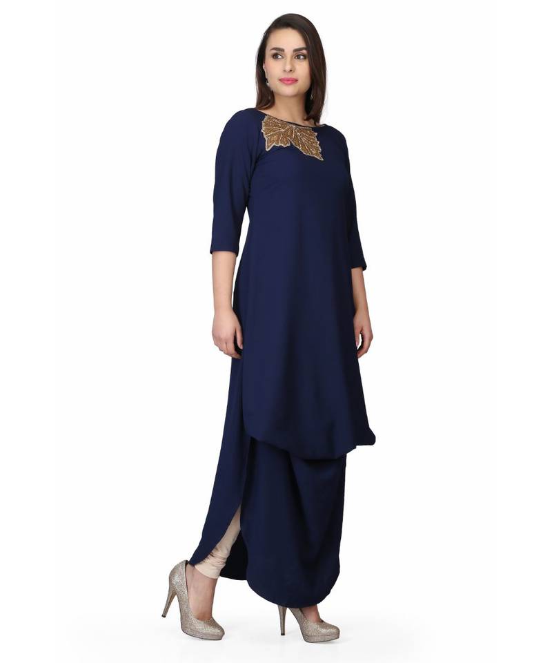 Georgette Blue stitched  Kurti