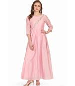 Chandari silk Pink stitched  Kurti