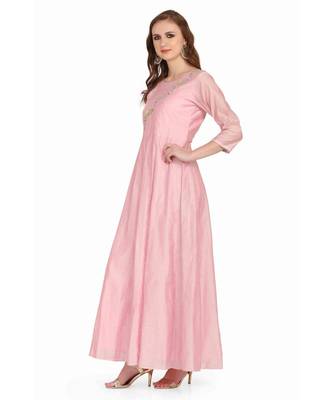 Chandari silk Pink stitched  Kurti 2