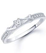 Single Solitaire Rhodium Plated Brass Ring for Women and Girls