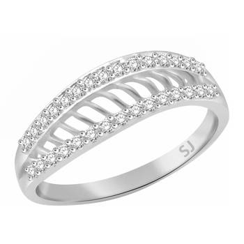 Seligh Solitaire Rhodium Plated Brass Ring for Women and Girls 1