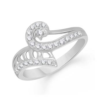 Simple design Rhodium Plated Brass Ring for Women and Girls 1