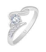 Single Solitaire Rhodium Plated Brass Ring for Women and Girls