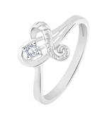Heart Design Rhodium Plated Brass Ring for Women and Girls