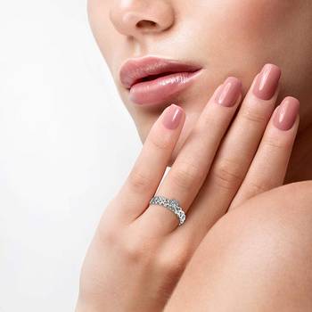 Single Solitaire Rhodium Plated Brass Ring for Women and Girls 2