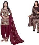 Multicolor printed crepe salwar