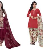 Multicolor printed crepe salwar