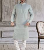 arruga Silver embroidered pure georgette kurta-pajama