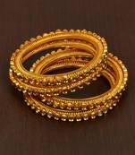 Gold Plated Kundan Embellished Bangle Set BD489