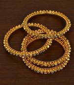 Gold Plated Kundan Embellished Bangle Set BD490