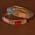 Gold plated feather and zircon embellished bracelet BD523