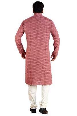 arruga light wine embroidered pure georgette kurta-pajama 3