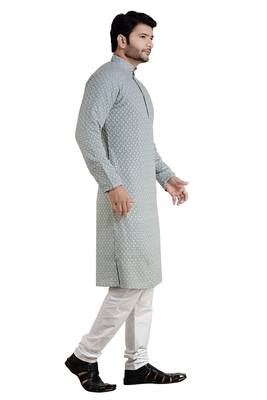 arruga Silver embroidered pure georgette kurta-pajama 3