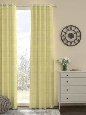 ROSARA HOME Pack of Single Eyelet Polyester Curtain,Beige 1