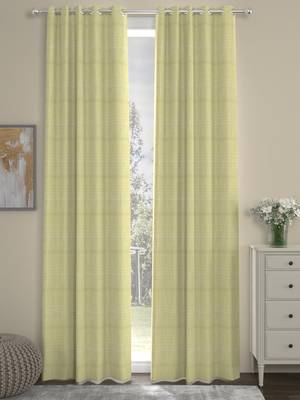 ROSARA HOME Pack of 2 Eyelet Polyester Curtains,Beige 1