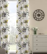 ROSARA HOME Pack of Single Eyelet Polyester Curtain,Black