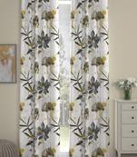 ROSARA HOME Pack of 2 Eyelet Polyester Curtains,Black