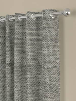 ROSARA HOME Pack of 2 Eyelet Polyester Curtains,Beige & Grey 2