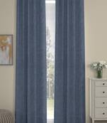 ROSARA HOME Pack of 2 Eyelet Polycotton Curtains,Navy Blue