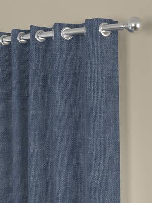 ROSARA HOME Pack of 2 Eyelet Polycotton Curtains,Navy Blue 2