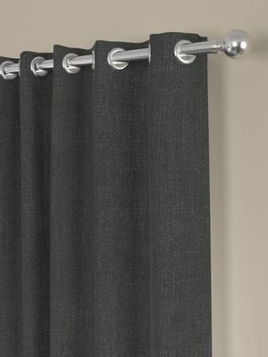 ROSARA HOME Pack of Single Eyelet Polycotton Curtain,Dark Grey 2