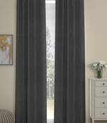 ROSARA HOME Pack of 2 Eyelet Polycotton Curtains,Dark Grey