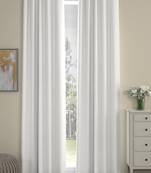 ROSARA HOME Pack of 2 Eyelet Polyester Curtains,White