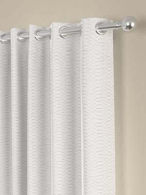 ROSARA HOME Pack of 2 Eyelet Polyester Curtains,White 2