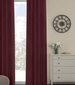 ROSARA HOME Pack of Single Eyelet Polyester Curtain,Maroon