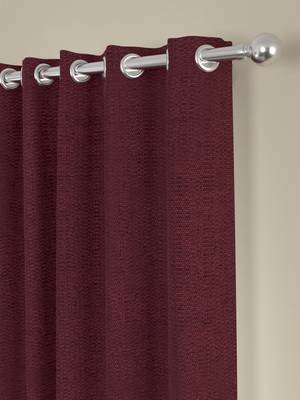 ROSARA HOME Pack of Single Eyelet Polyester Curtain,Maroon 2